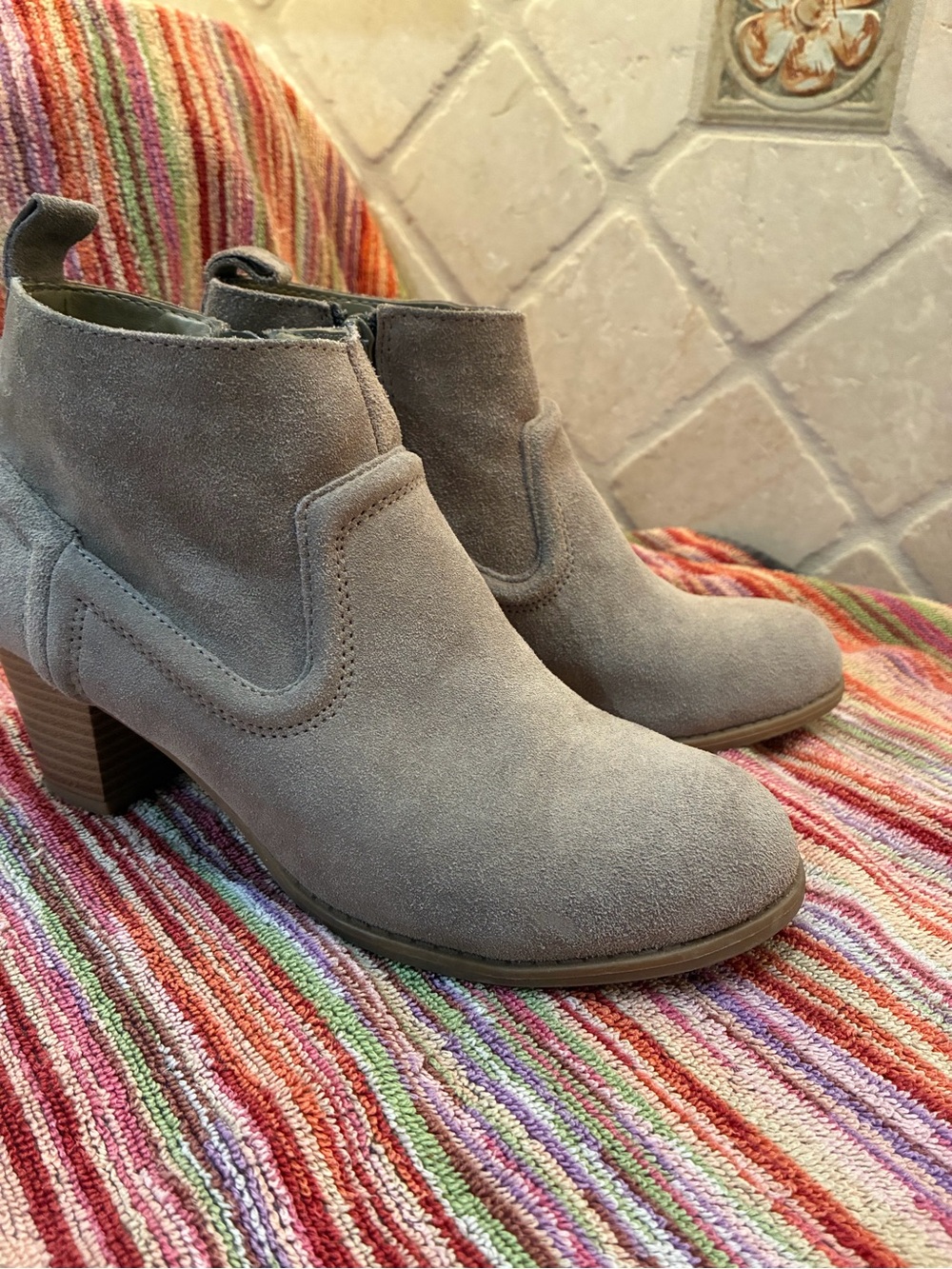 Mossimo Supply Co. Taupe Suede Ankle Booties
